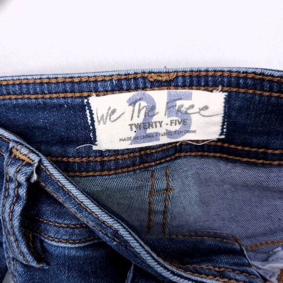 Free People Jeans Womens 25 Blue Denim Bootcut Button Fly Mid Wash - Picture 11 of 13